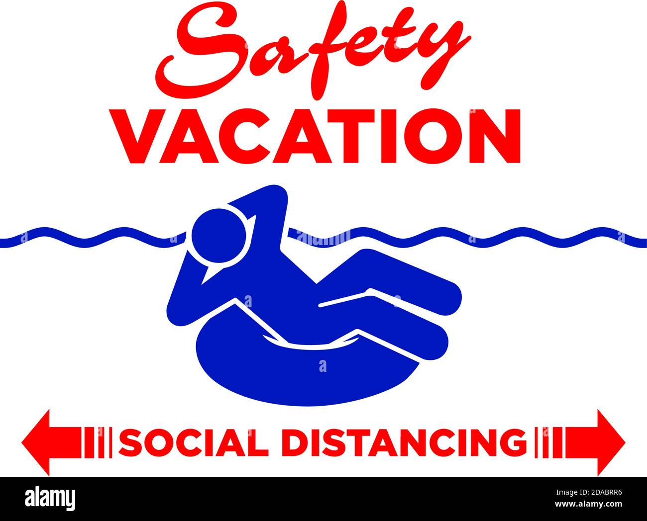 Vacances à la plage en toute sécurité au bord de la mer. Distance sociale des lieux de repos, distance de sécurité sur la plage. Illustration, vecteur sur fond transparent Illustration de Vecteur