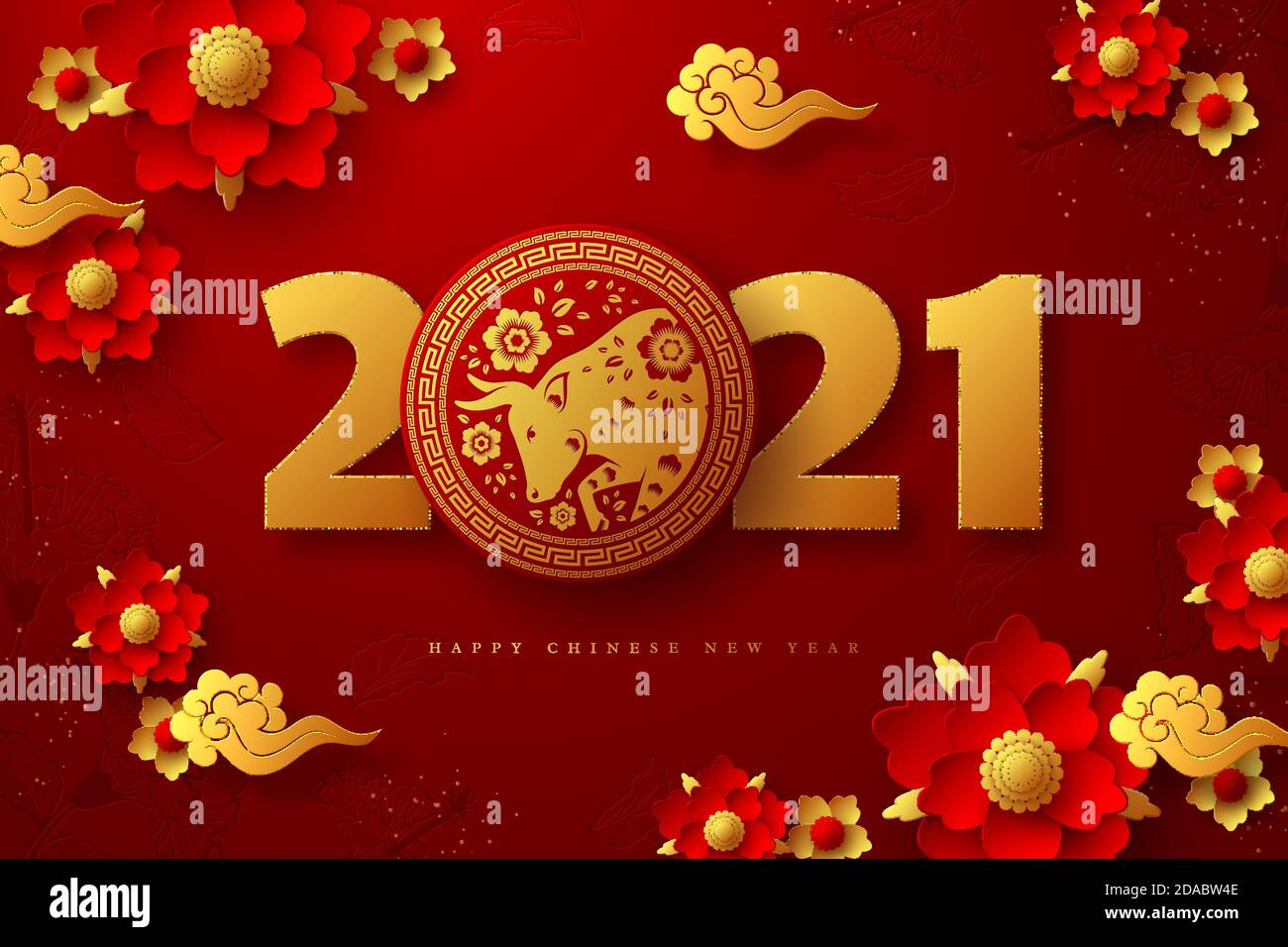 Nouvel an chinois 2021. Illustration de Vecteur