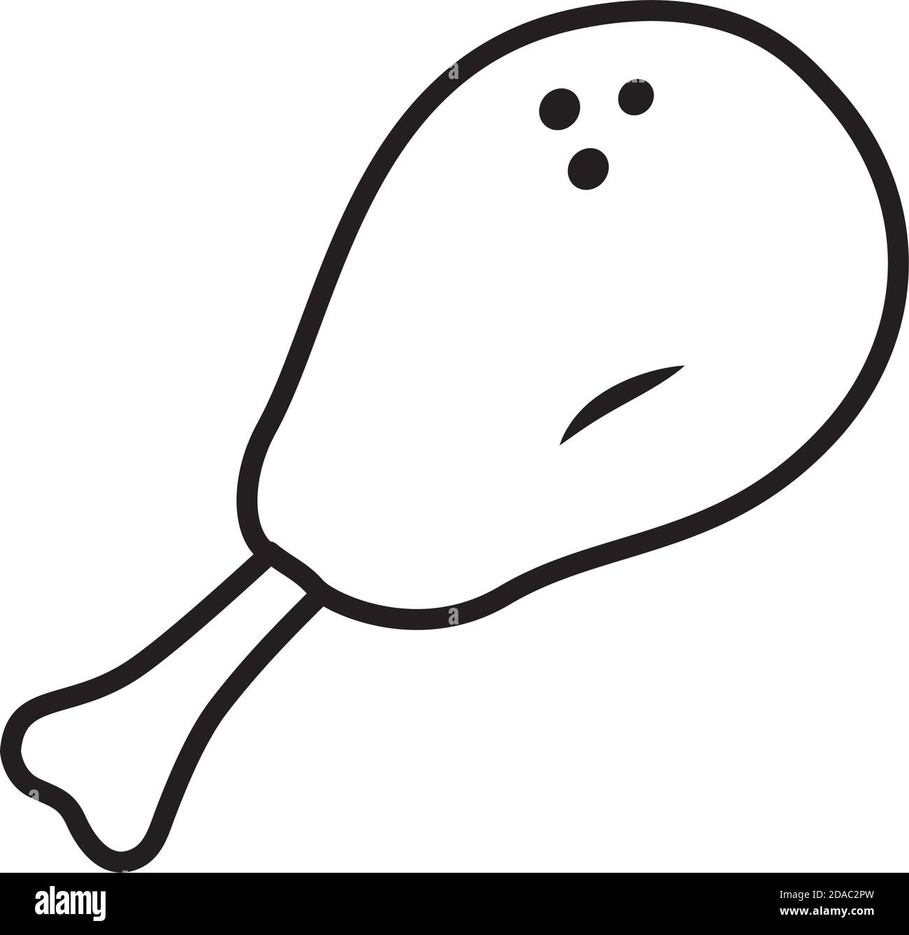 icône de cuisse de poulet sur fond blanc, style de ligne, illustration vectorielle Illustration de Vecteur