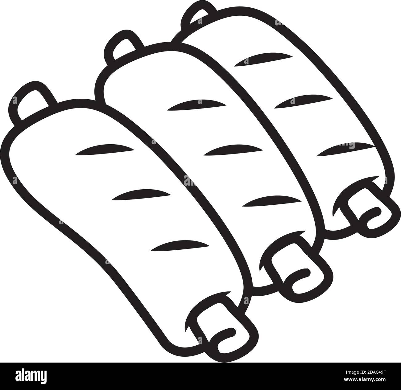 icône de côtes de porc sur fond blanc, style de ligne, illustration vectorielle Illustration de Vecteur