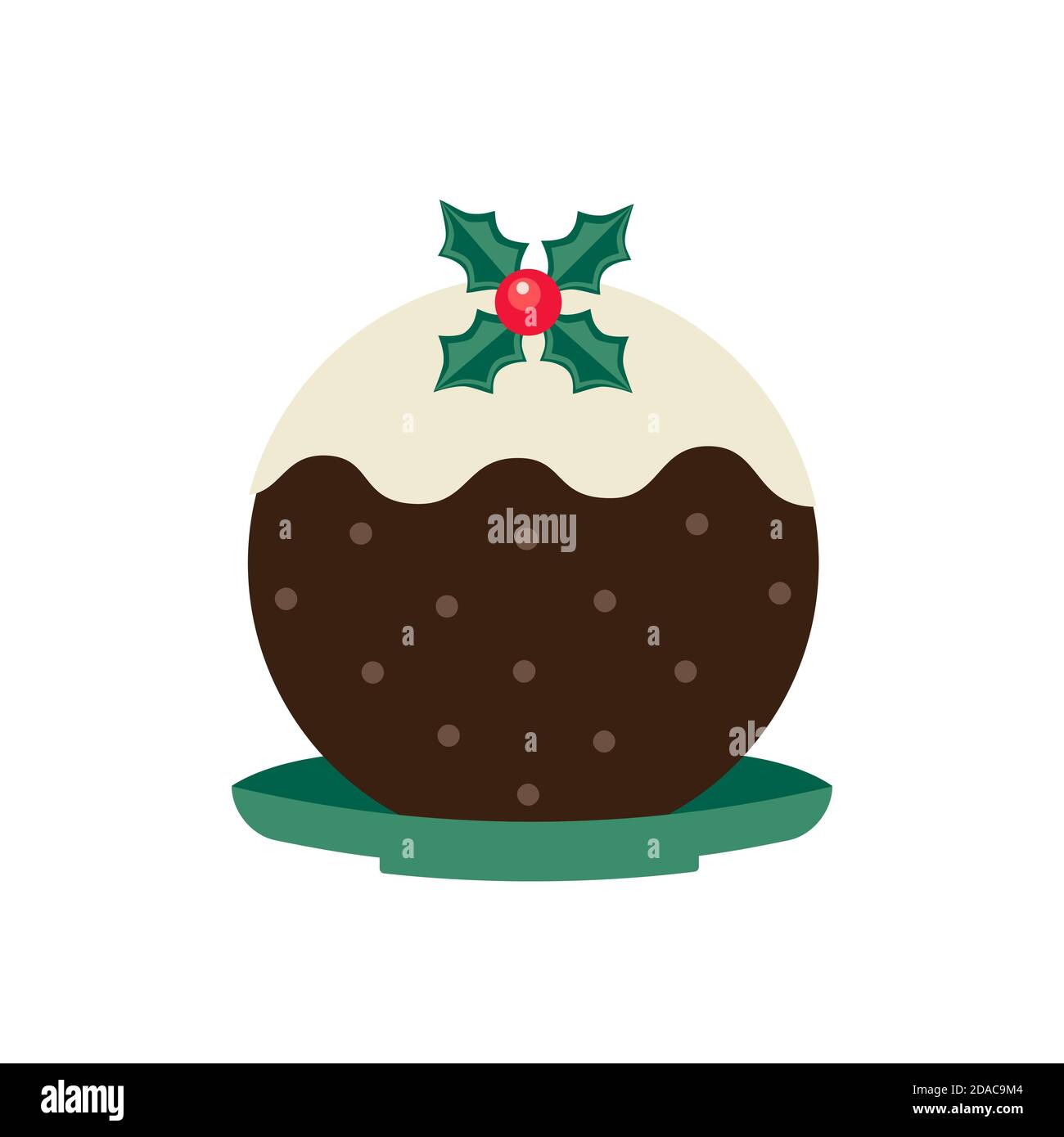 Symbole de Noël traditionnel en forme de prune de pudding Illustration de Vecteur