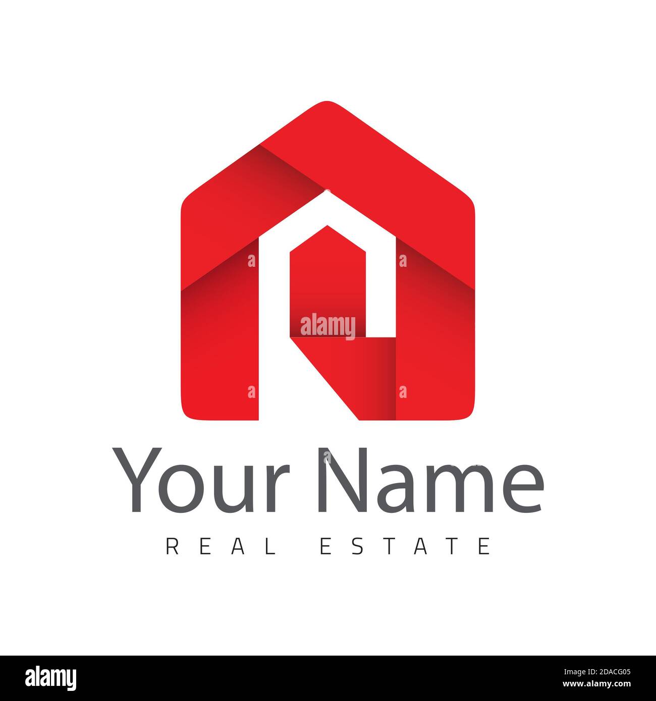 Illustration vectorielle de l'icône d'accueil rouge. Banque D'Images