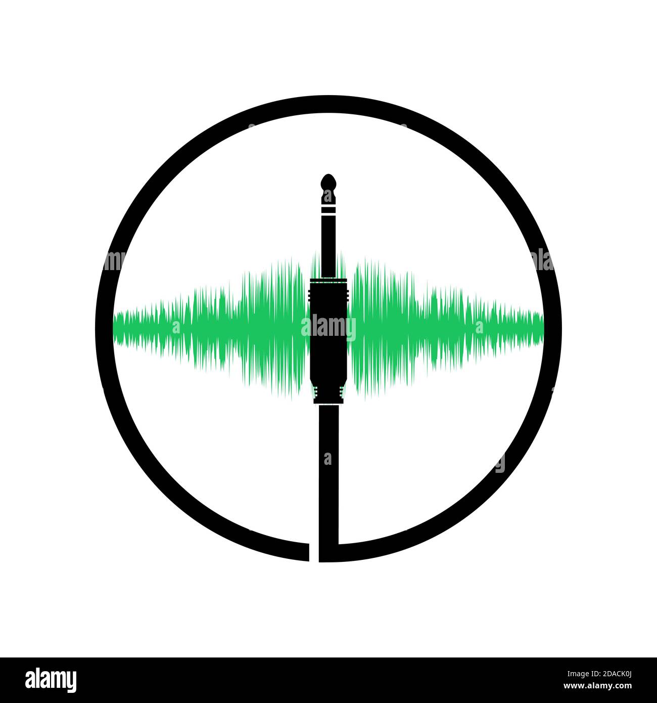 Logo du câble audio numérique coaxial isolé sur fond blanc Banque D'Images