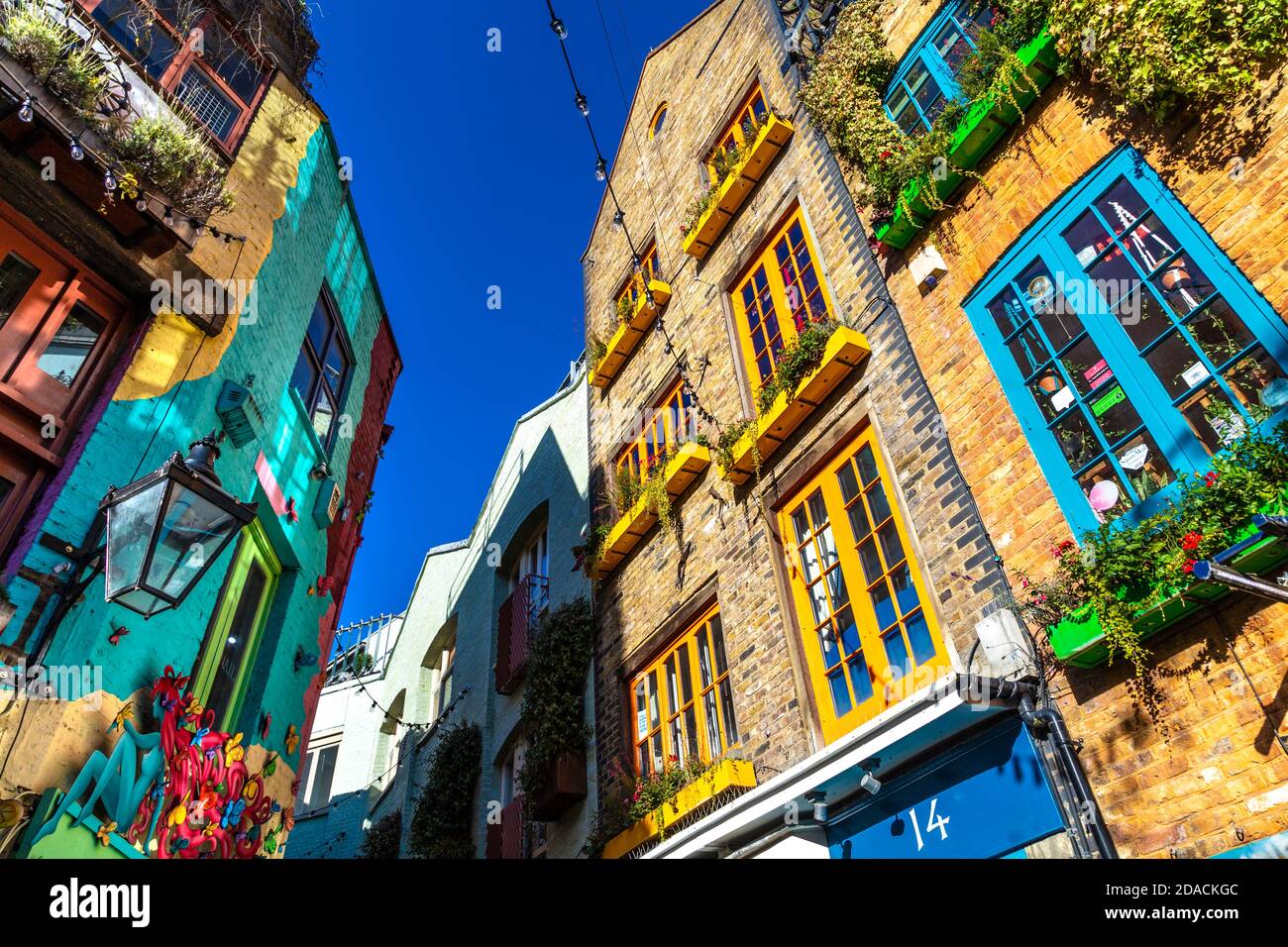 Maisons colorées de Neal's Yard à Covent Garden, Londres, Royaume-Uni Banque D'Images