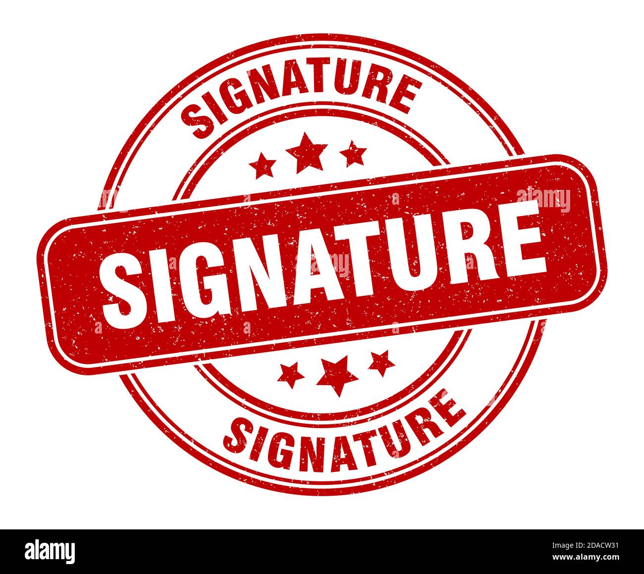 cachet de signature. signature. étiquette de grunge ronde Illustration de Vecteur