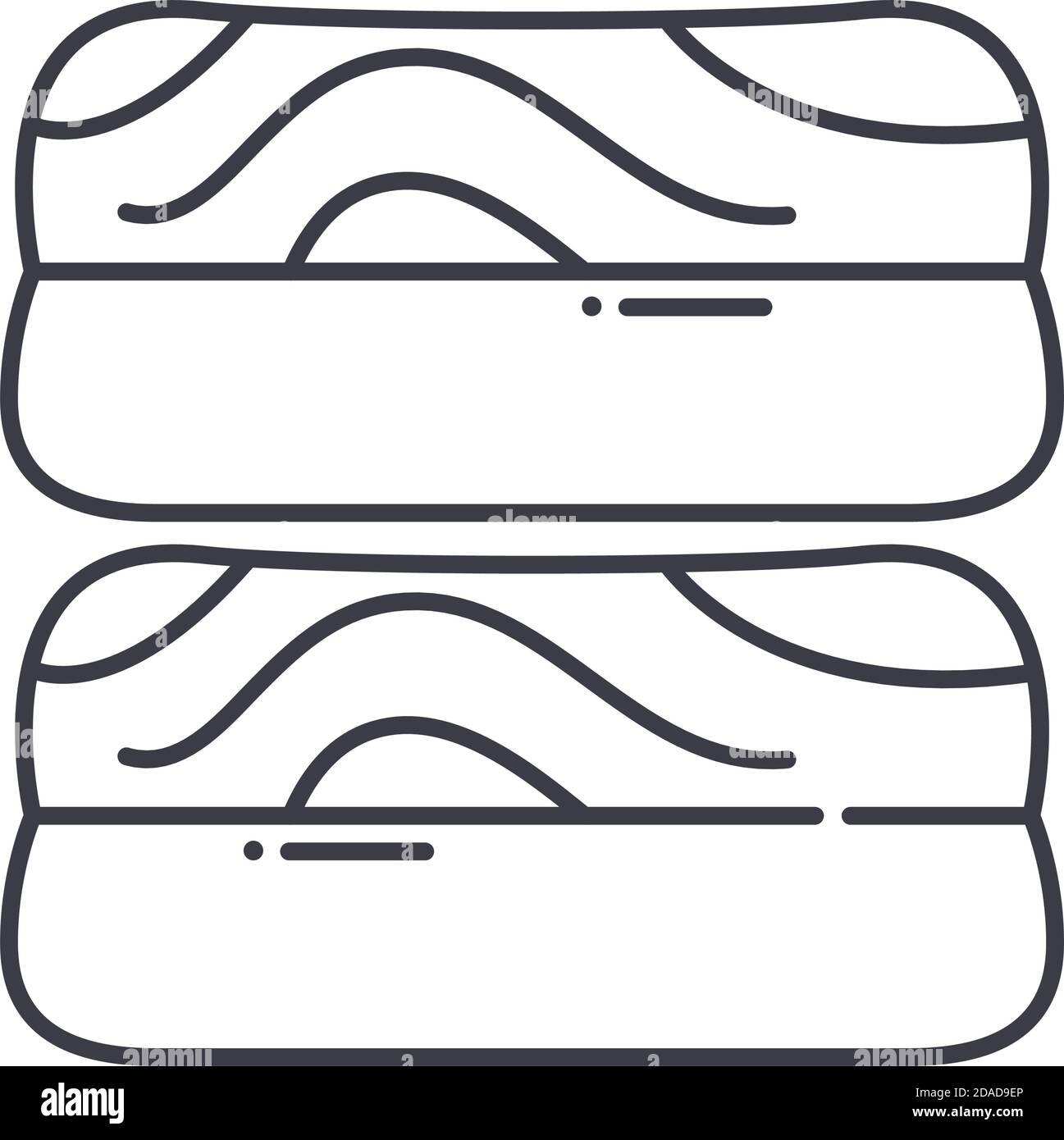 Icône de thon sushi, illustration isolée linéaire, vecteur de ligne mince, signe de web design, symbole de concept de contour avec trait modifiable sur fond blanc. Illustration de Vecteur