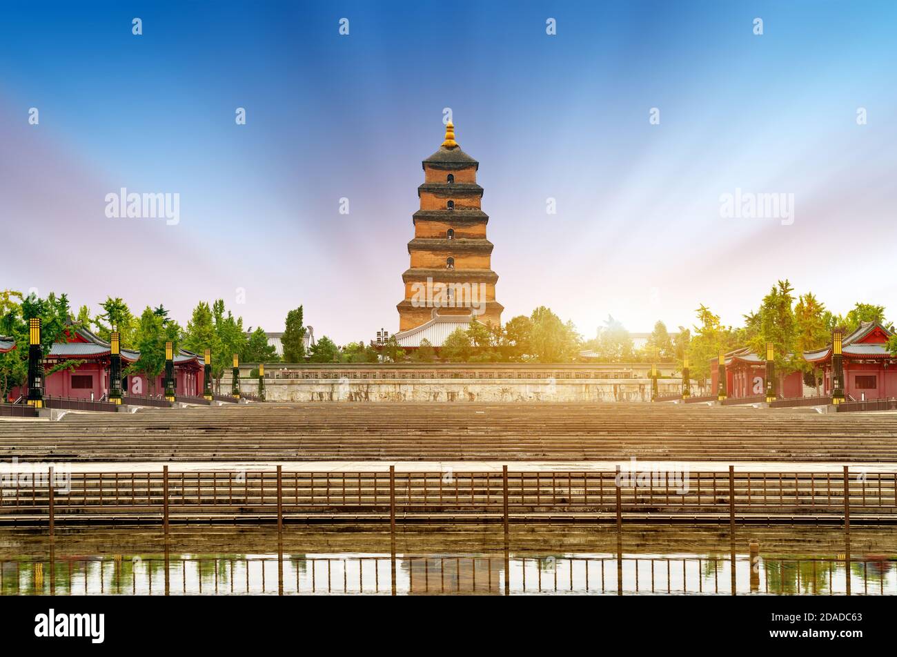 La Pagode Dayan a été construite en 652 et est la première pagode existante. Xi'an, Chine. Banque D'Images