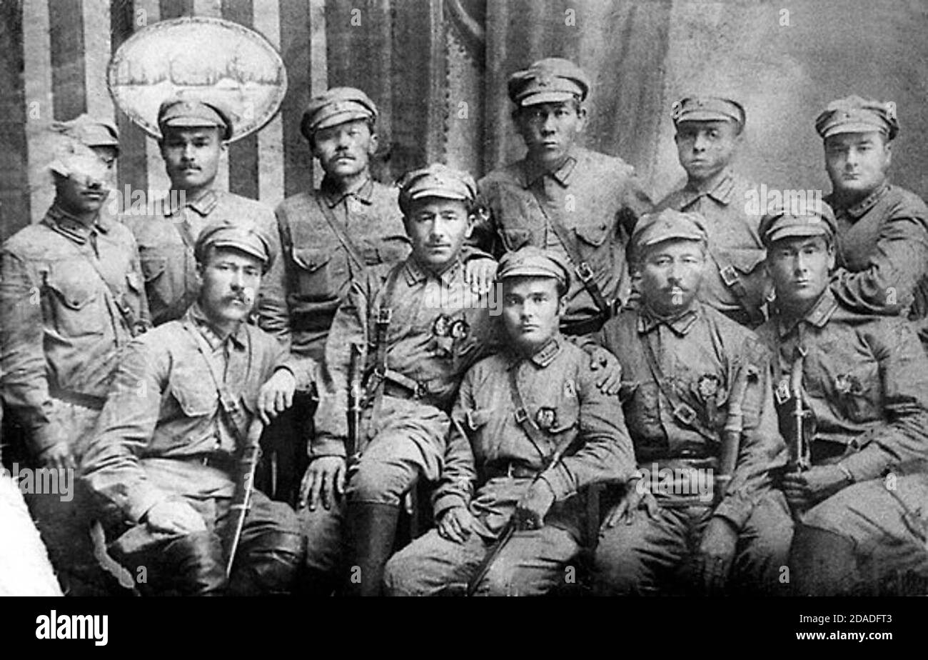 L'unité de cavalerie de l'Armée Rouge, composé de Bachkirs, guerre civile russe, 1919. Banque D'Images