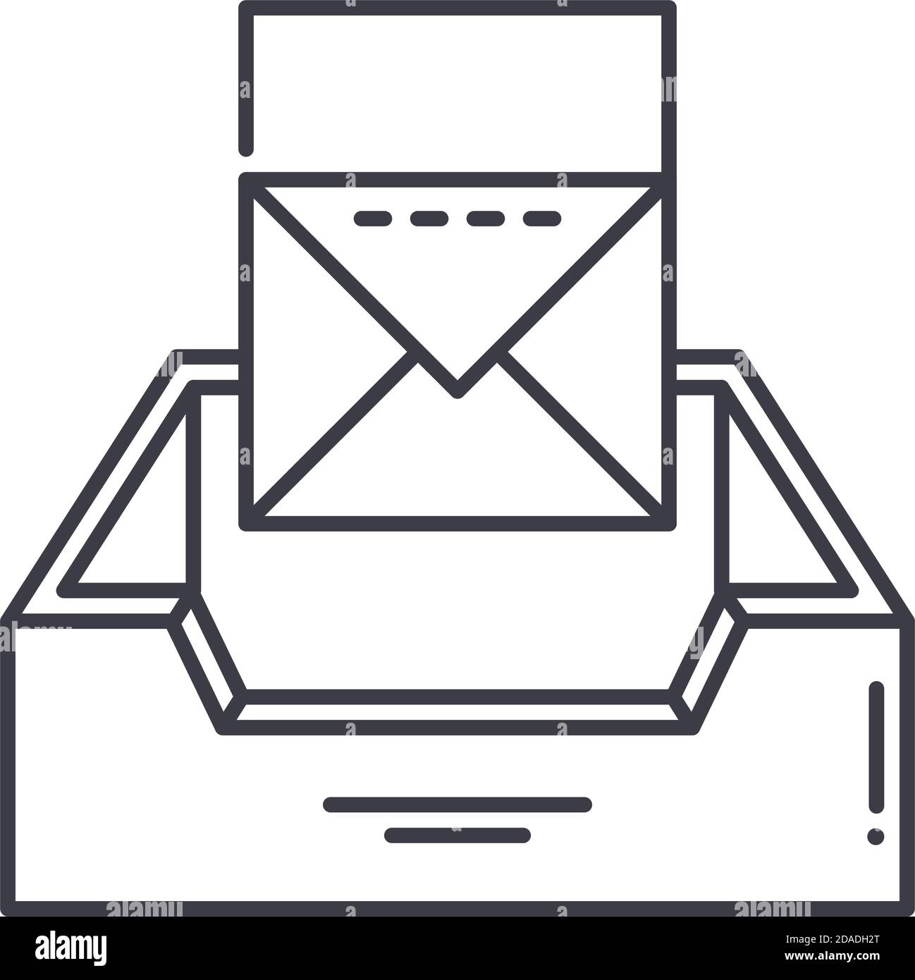 Icône de la barre des lettres, illustration isolée linéaire, vecteur de ligne mince, symbole de conception Web, symbole de concept de contour avec contour modifiable sur fond blanc. Illustration de Vecteur