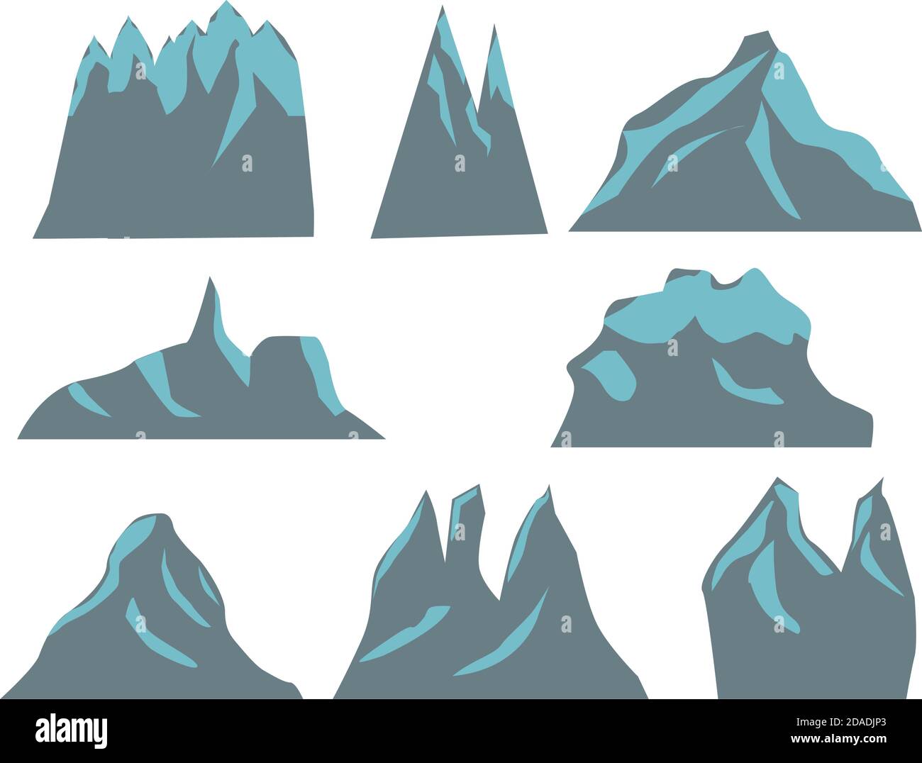 Ensemble de formes plates pour icônes de montagne, motif collection Illustration de Vecteur