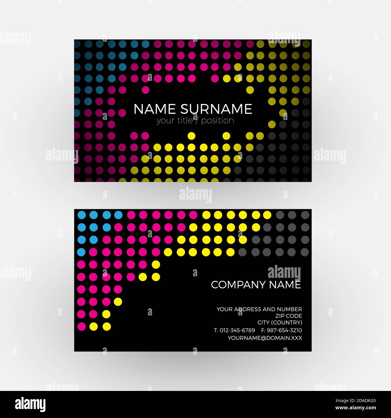 Arrière-plan géométrique abstrait vectoriel en noir, points et cercle. Concept d'impression cmjn. Carte de visite Illustration de Vecteur