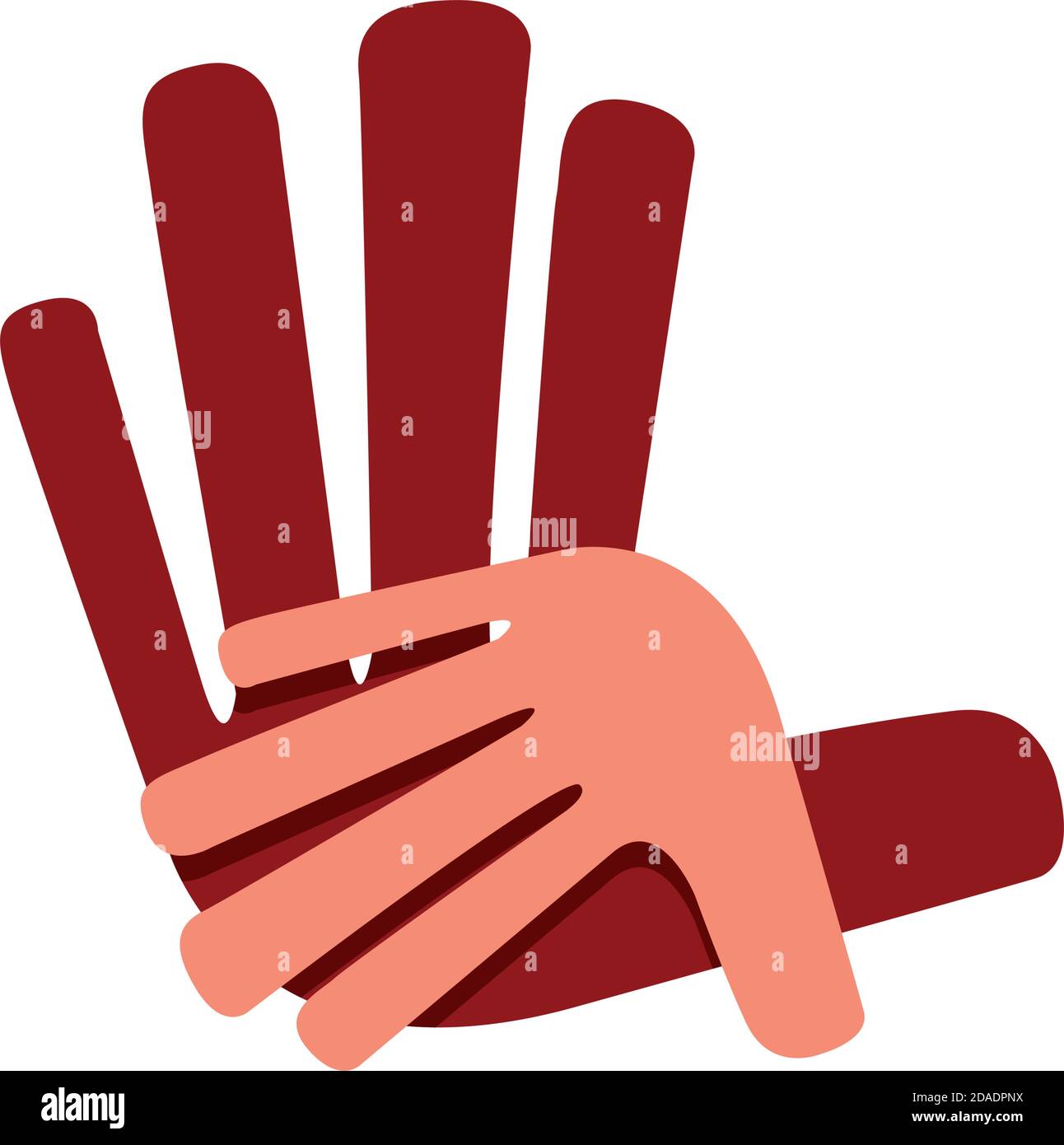 Icône vecteur deux mains, aide et solidarité. Père et fils. Concept pédiatre Illustration de Vecteur