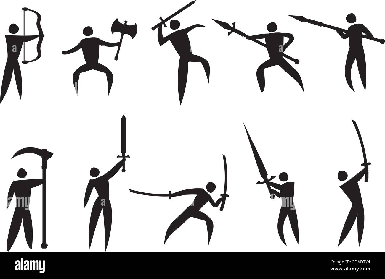 Illustration vectorielle de l'icône homme exécutant des arts martiaux avec martial armes artistiques Illustration de Vecteur