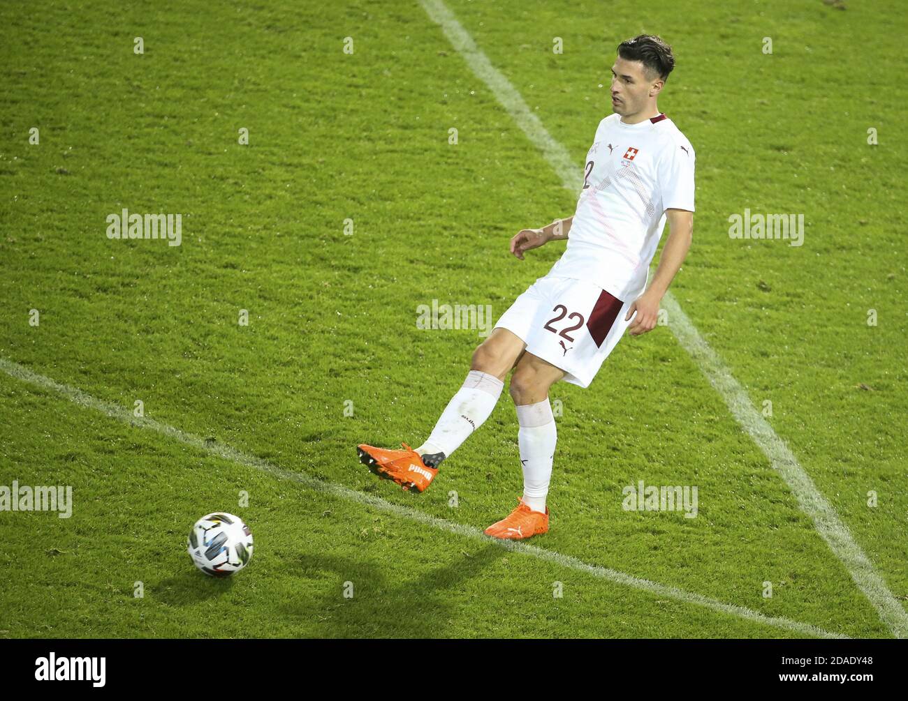 Fabian Schar de Suisse lors du match international de football amical entre la Belgique et la Suisse le 11 novembre 2020 au King Power à D P Banque D'Images