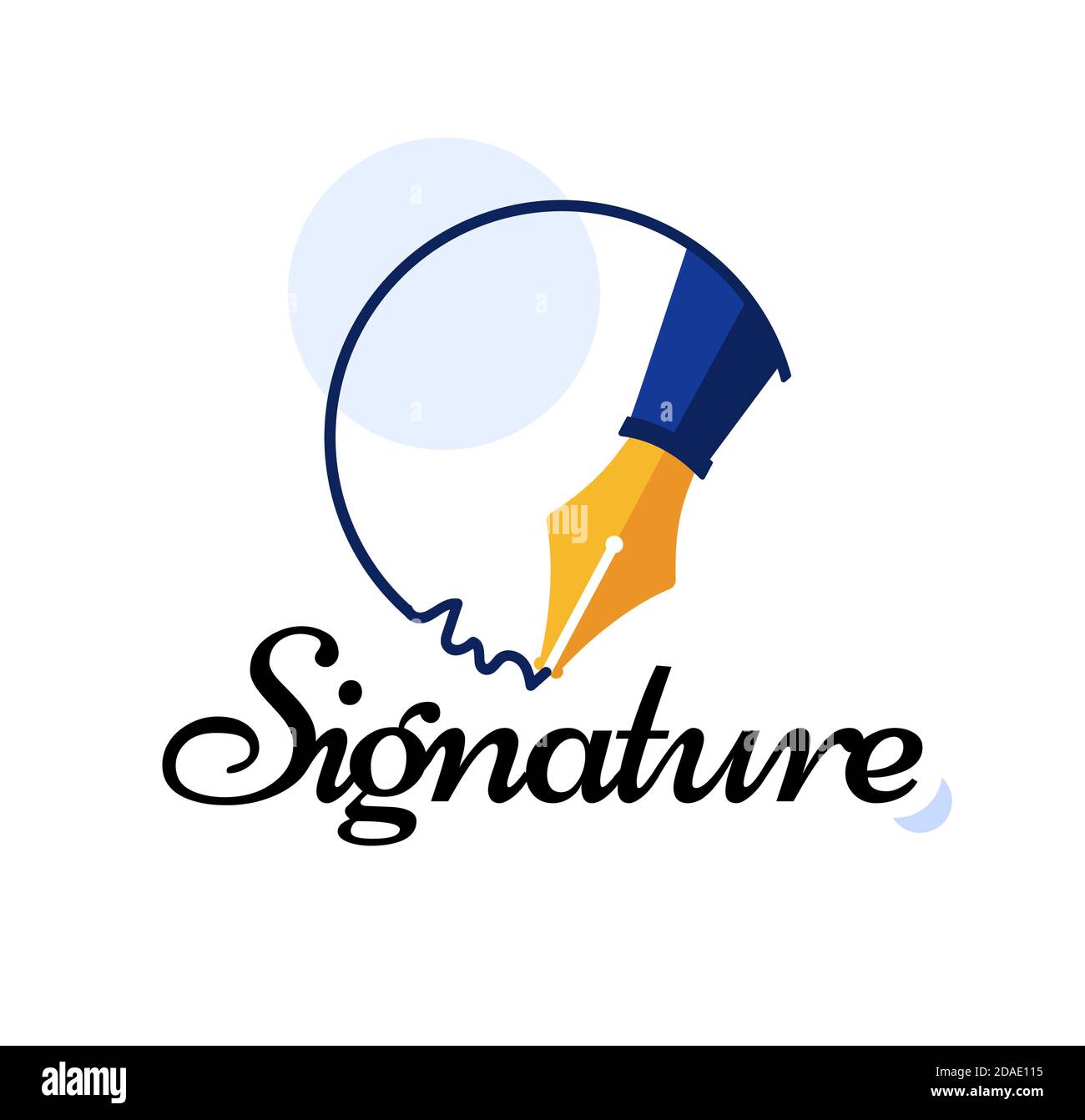 Signature personnelle écrite avec un stylo plume. Stylo plume or isolé sur  fond blanc. Illustration vectorielle. style plat Image Vectorielle Stock -  Alamy