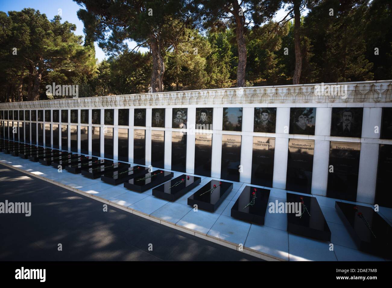 BAKOU, AZERBAÏDJAN - 14 juillet 2016 : tombe de Heros. Un monument commémoratif de ceux qui ont été tués par l'armée soviétique pendant la guerre d'indépendance de l'Azerbaïdjan Banque D'Images