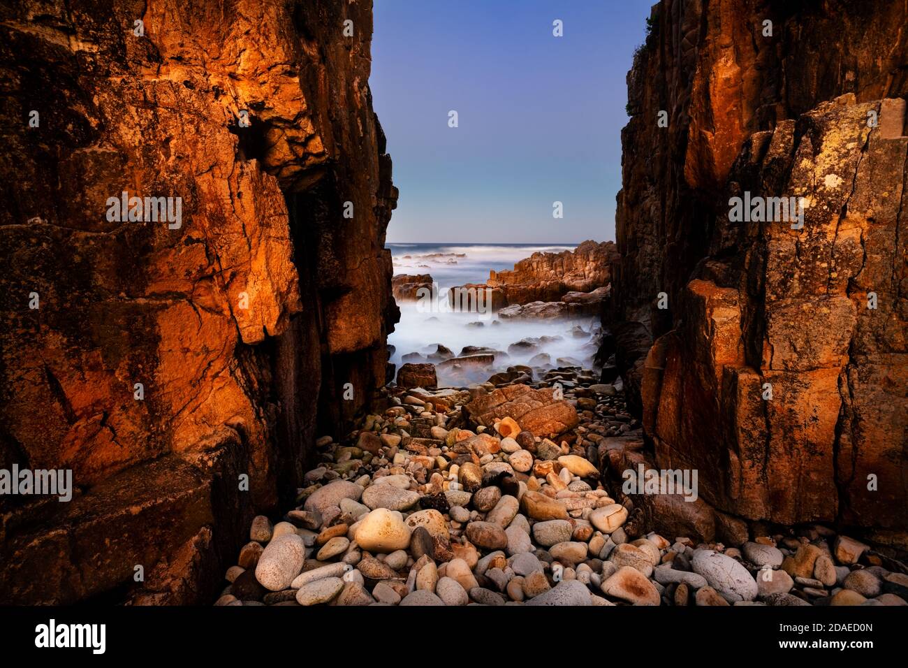 Paysage sauvage à Diamond Head dans le parc national de Crowdy Bay. Banque D'Images