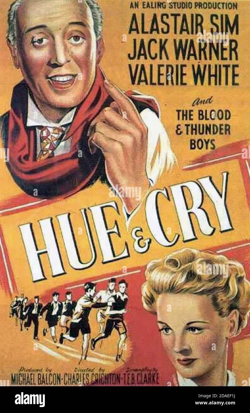 HUE AND CRY 1947 film GFD avec Alastair SIM, Jack Warner et Valerie White Banque D'Images
