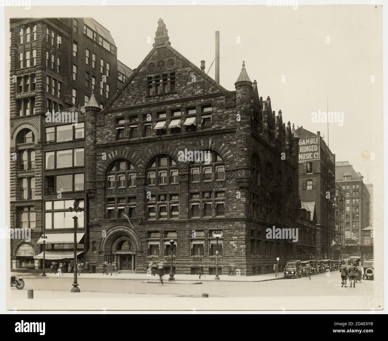 Vue extérieure du Chicago Club, situé à Michigan Avenue et Van Buren Street à Chicago, Illinois, vers 1915. Banque D'Images