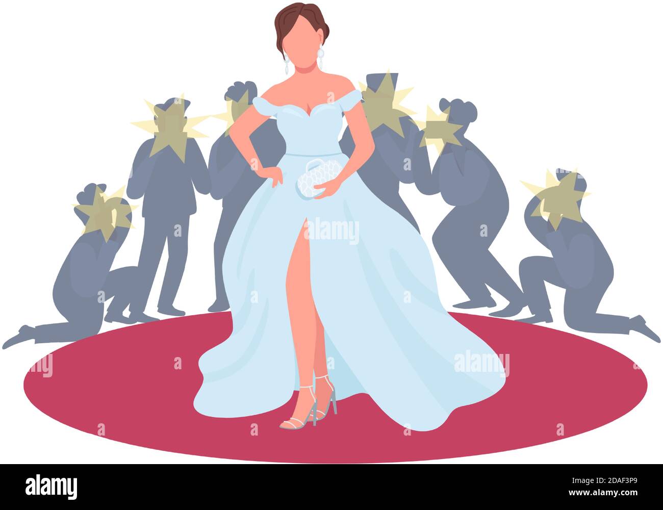 Actrice en robe fantaisie sur tapis rouge plat concept Vector illustration Illustration de Vecteur