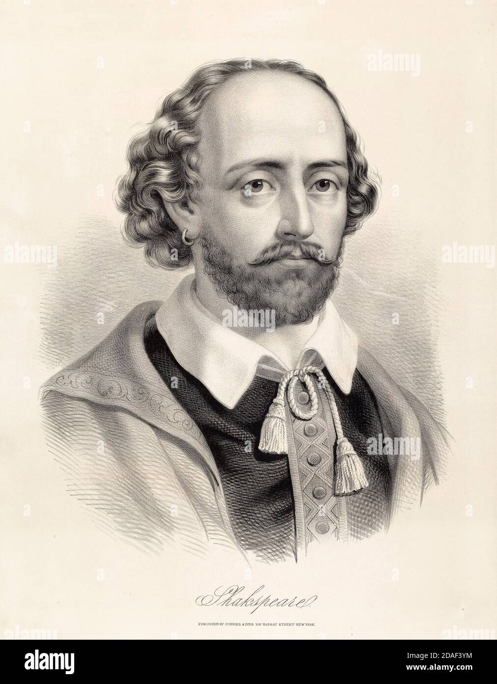 William Shakespeare (1564-1616), portrait imprimé, non daté Banque D'Images