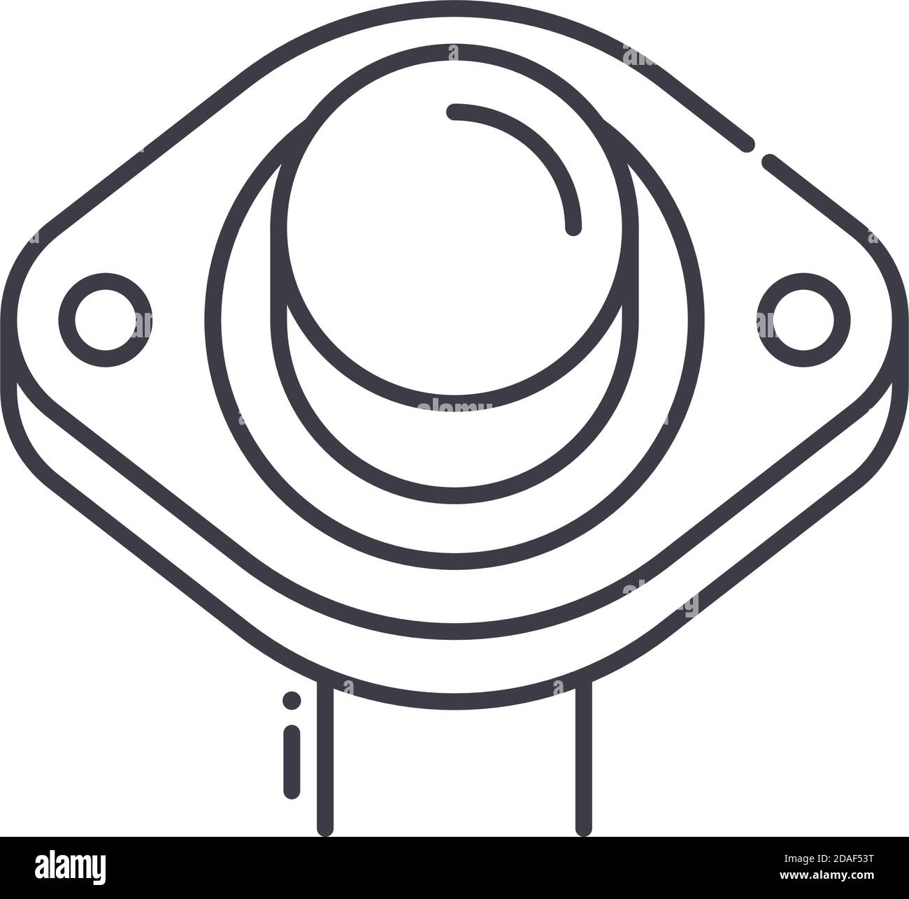 Icône de transistor BJT, illustration isolée linéaire, vecteur de ligne mince, signe de conception de Web, symbole de concept de contour avec contour modifiable sur fond blanc. Illustration de Vecteur
