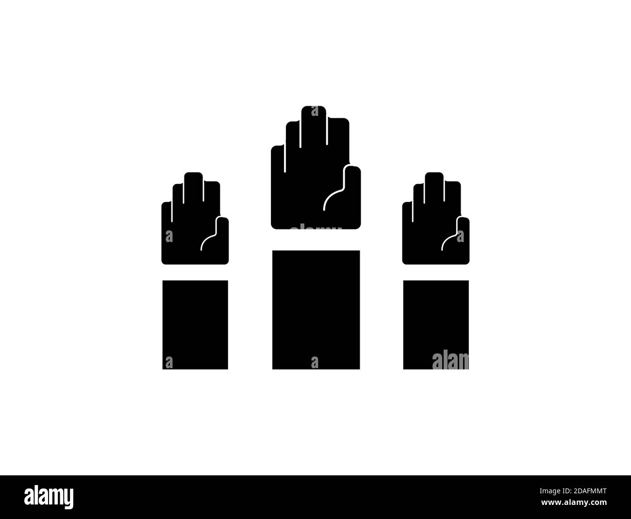 Modèle d'icône de démocratie à trois mains Illustration de Vecteur