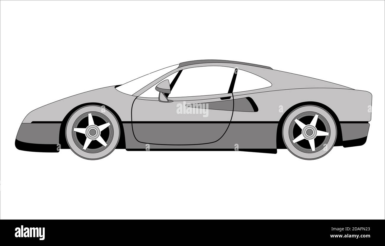 Dessin De Voiture De Sport Facile voiture de sport, vecteur i côté, dessin de doublure Photo Stock - Alamy
