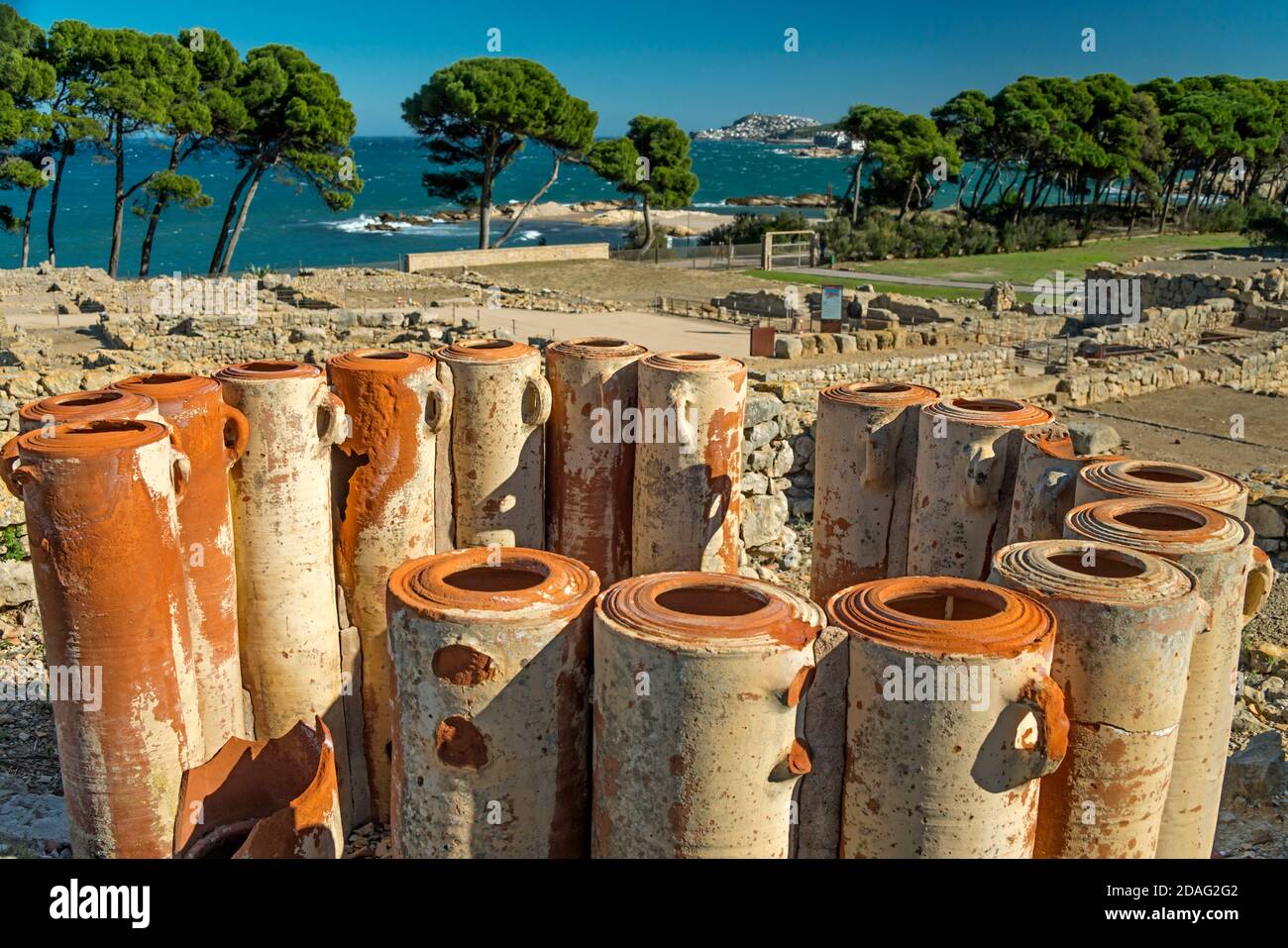 FILTRES À EAU VILLE GRECQUE RIUNS EMPURIES MUSÉE ARCHÉOLOGIQUE DE LA COSTA BRAVA CATALOGNE ESPAGNE Banque D'Images
