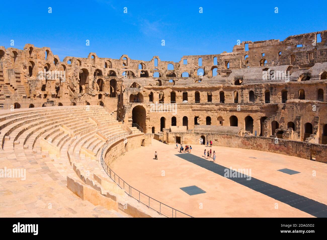L'amphithéâtre romain, le troisième plus grand au monde, UNESCO World Heritage site, El Jem, Tunisie Banque D'Images