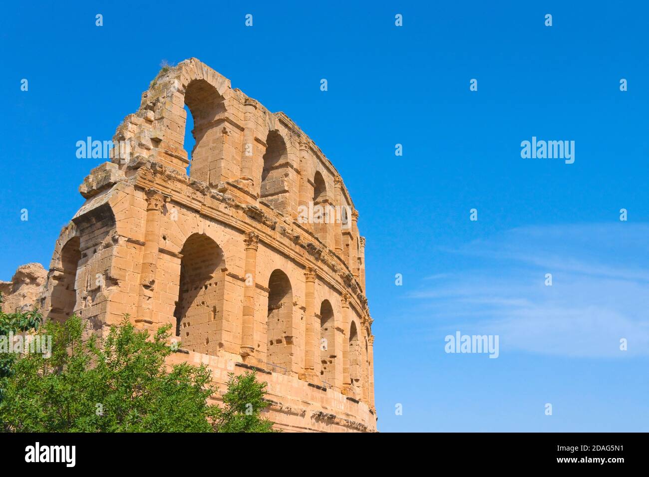 L'amphithéâtre romain, le troisième plus grand au monde, UNESCO World Heritage site, El Jem, Tunisie Banque D'Images