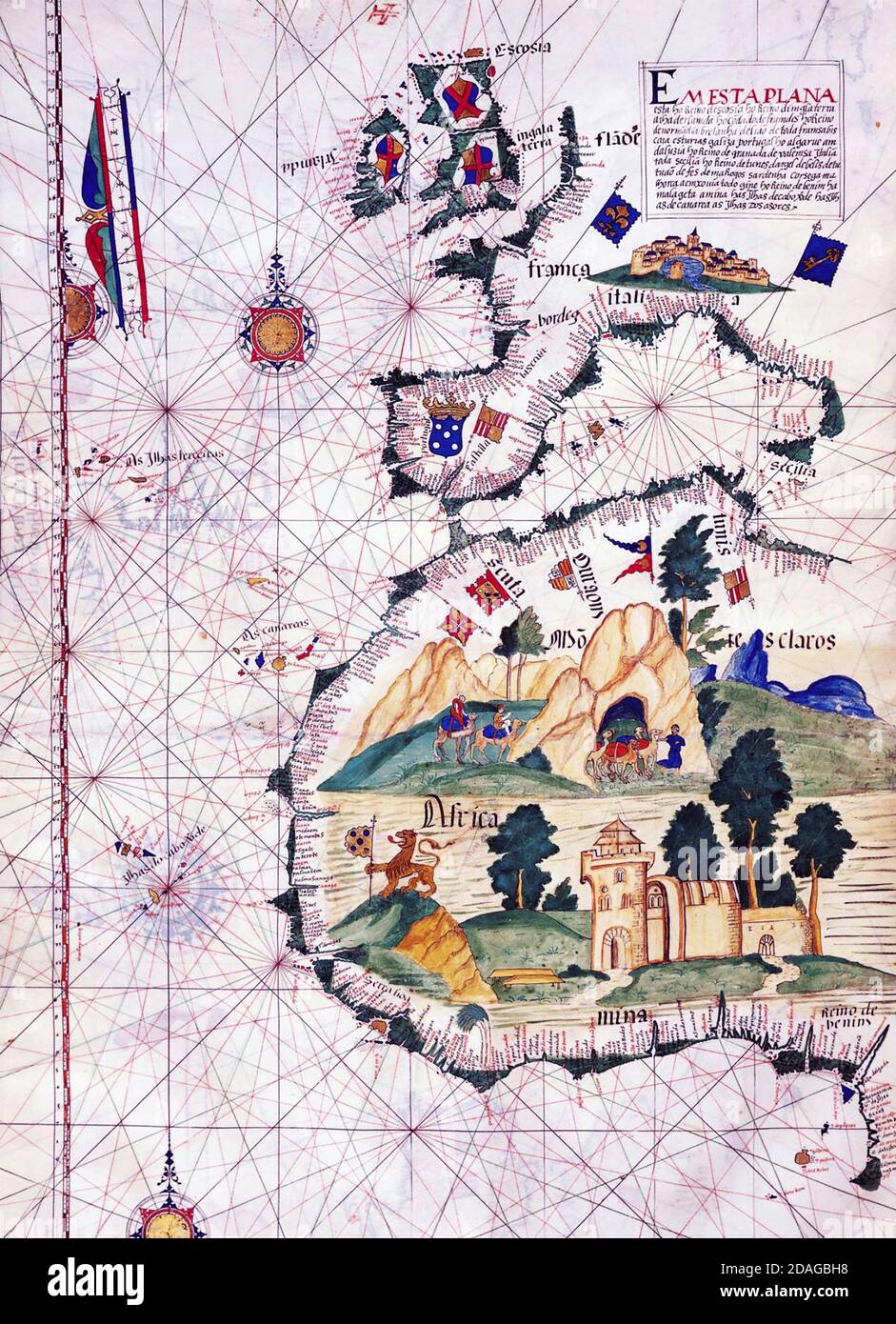 AFRIQUE DE L'OUEST sur une carte de 1563 Banque D'Images