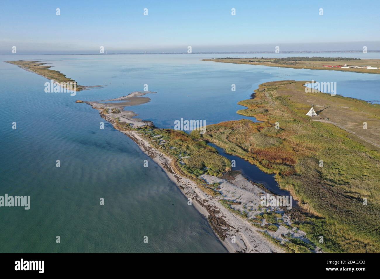 Skanoer, promontoire Norra Reveln, vue aérienne, Suède, Skane Banque D'Images