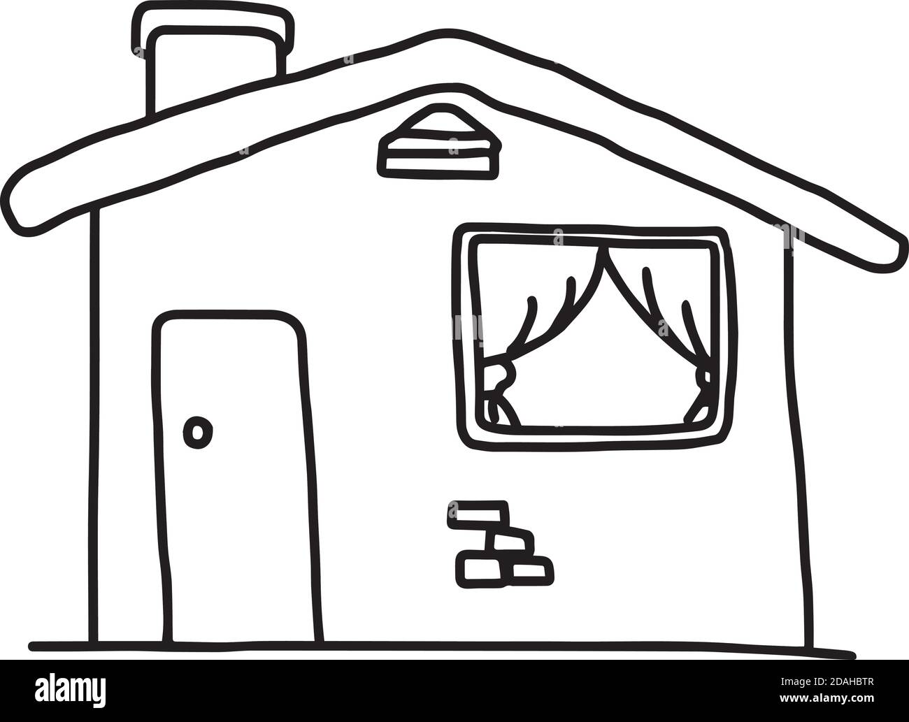 illustration vectorielle esquisse dessinée à la main de l'icône de maison isolée sur arrière-plan blanc Illustration de Vecteur