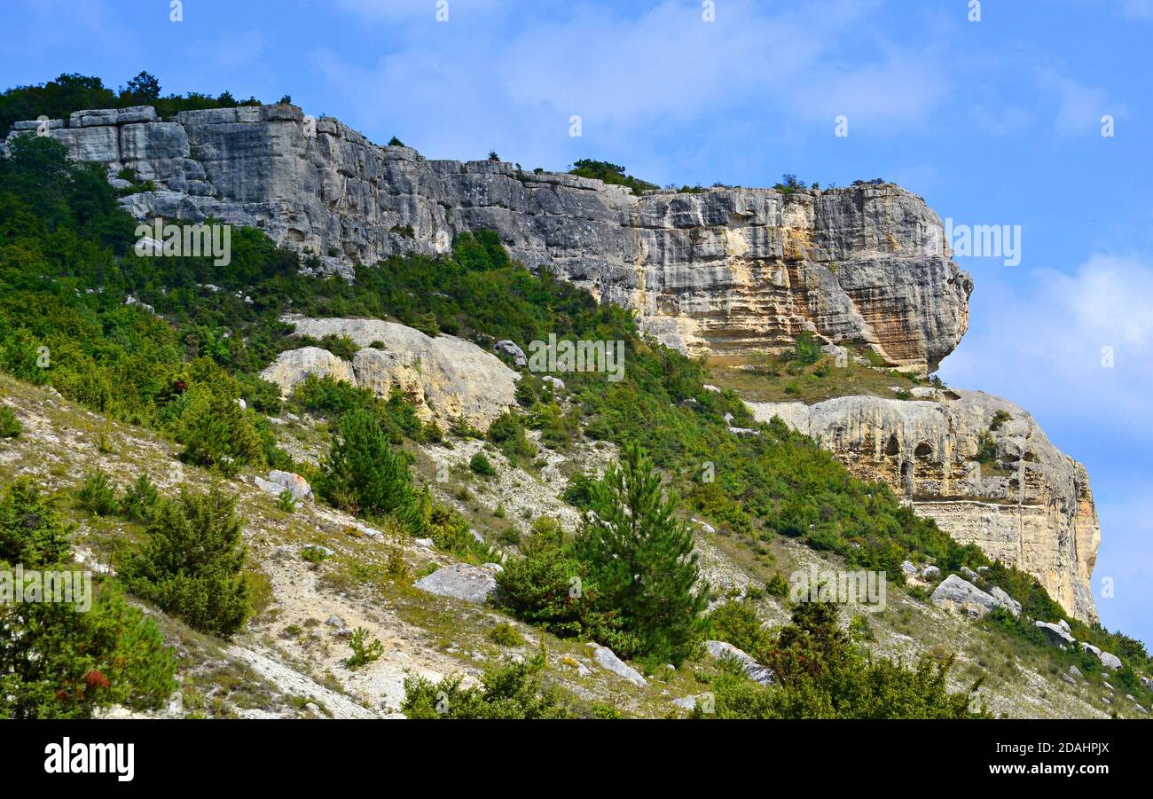 Des rochers étonnants dans le Grand canyon de Crimée. Banque D'Images