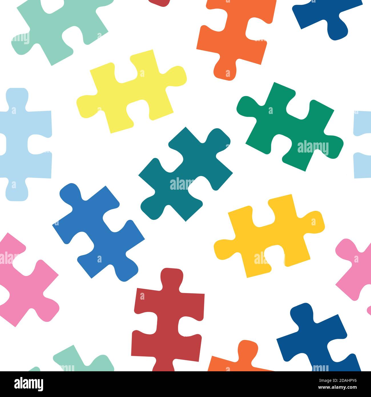 Pièces de puzzle motif vectoriel sans couture. Arrière-plan répétitif pour le tissu, les vêtements pour enfants, la décoration pour enfants. Illustration de Vecteur