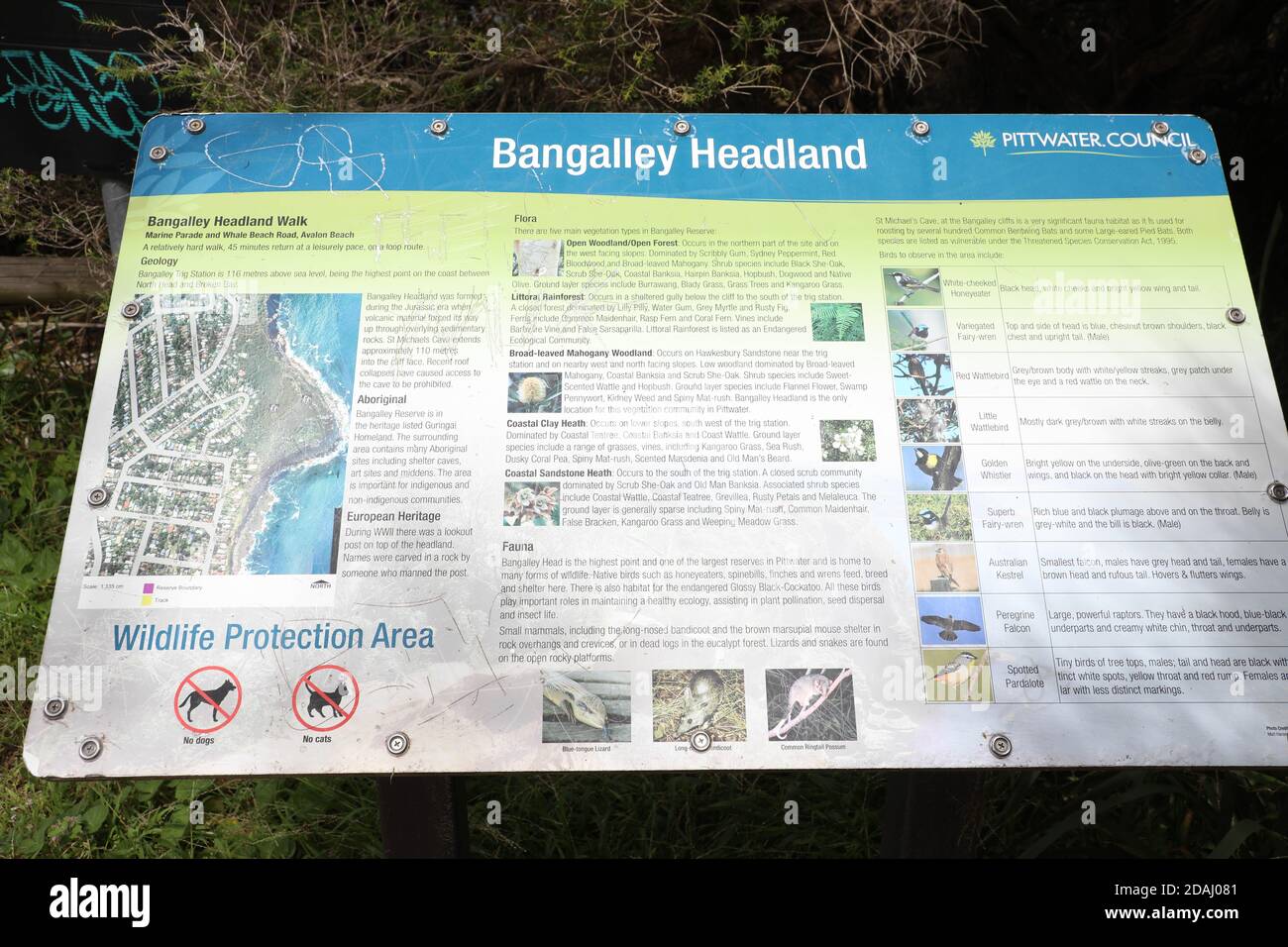 Informations sur Bangalley Headland. Banque D'Images