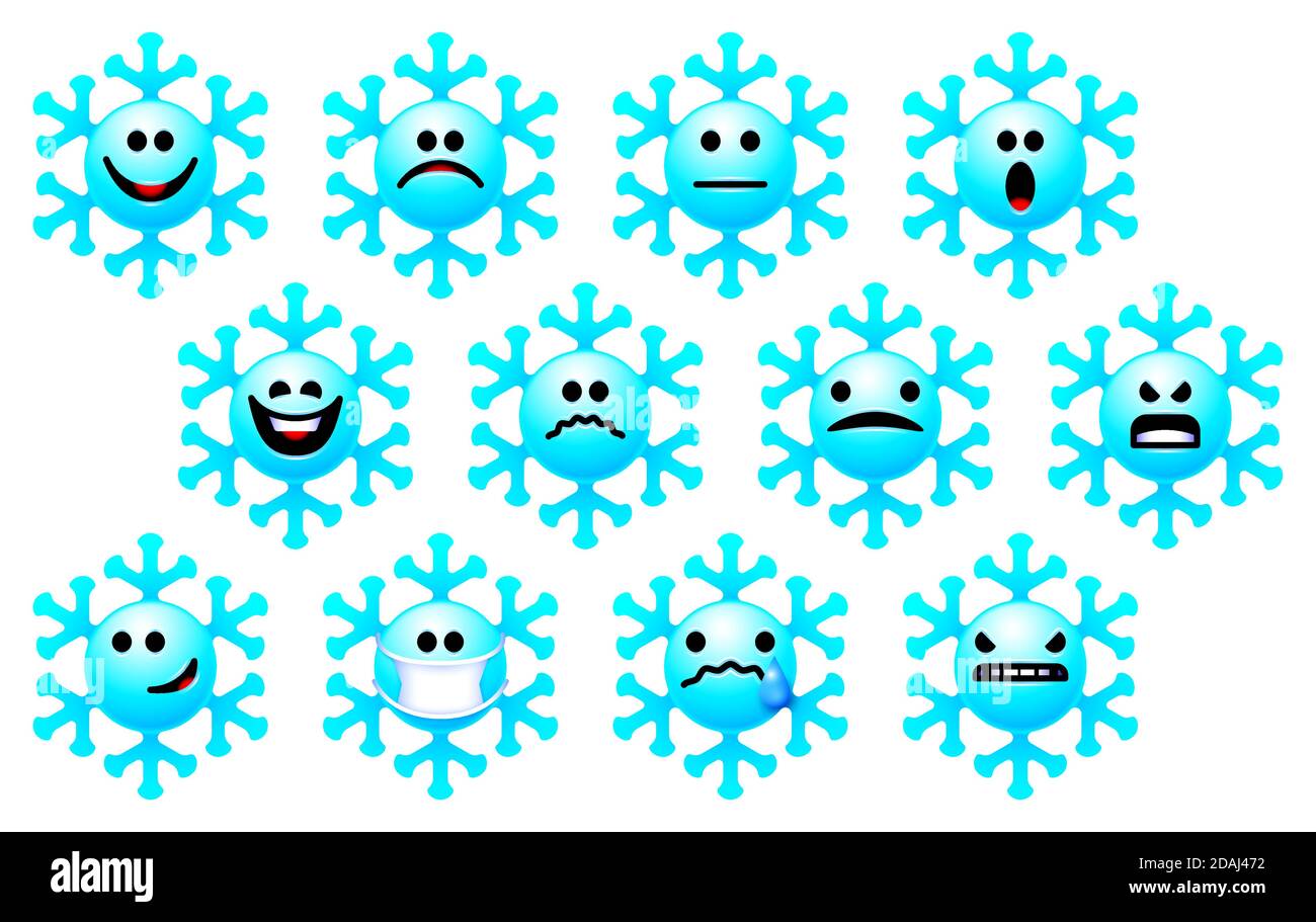 Emoji triste dans le gel Banque de photographies et d’images à haute ...