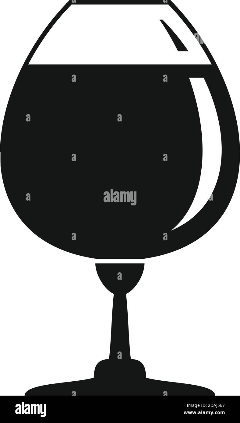 Icône en verre de vin Snifter, style simple Illustration de Vecteur