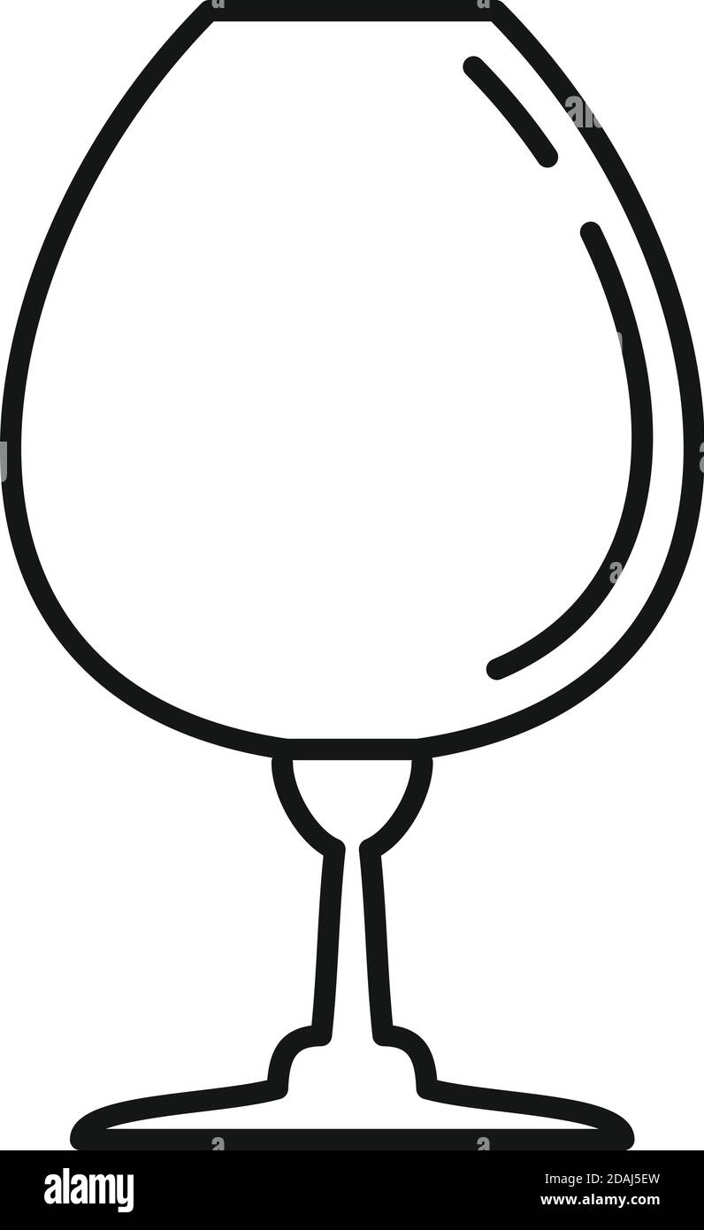 Icône en forme de verre à vin Snifter, style de contour Illustration de Vecteur