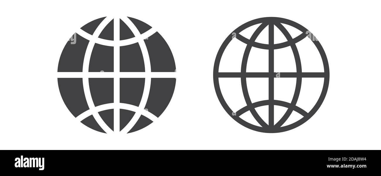 Ensemble emblème globe. Icône isolée sur fond blanc. Illustration vectorielle Illustration de Vecteur