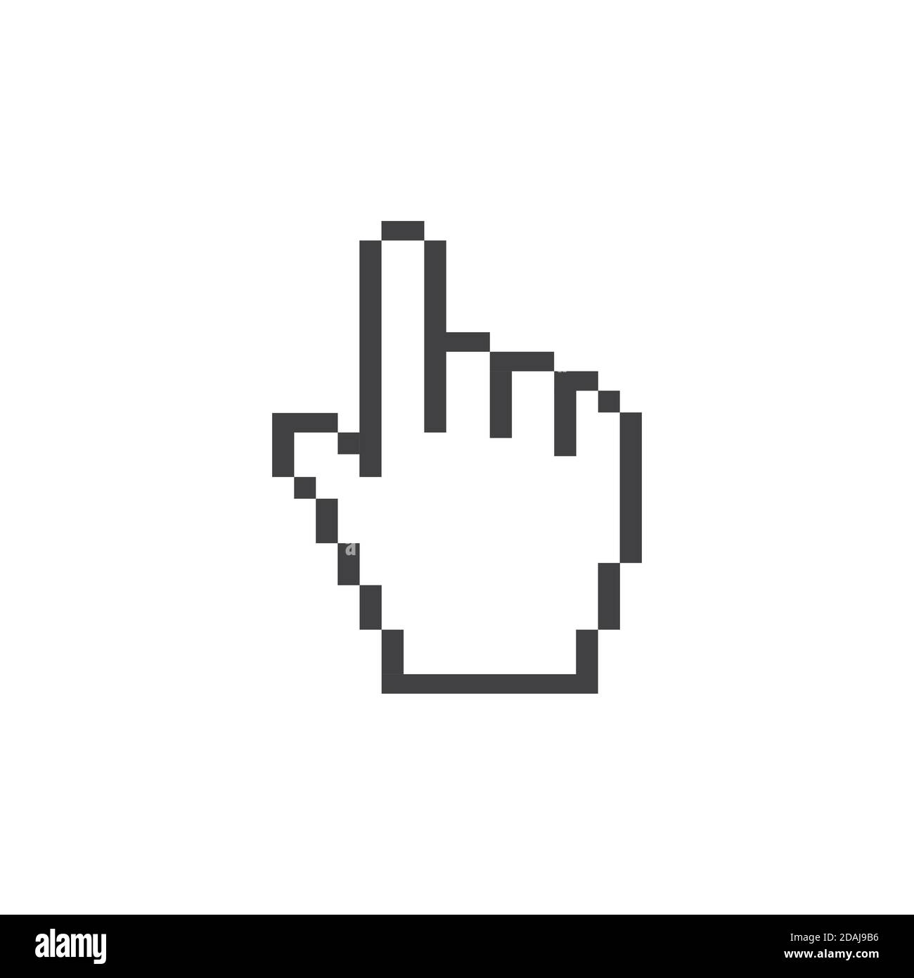 main de pixel - icône vectorielle isolée sur fond blanc Illustration de Vecteur