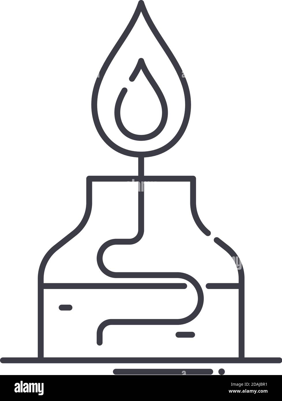 Icône de brûleur, illustration isolée linéaire, vecteur de ligne mince, signe de conception Web, symbole de concept de contour avec contour modifiable sur fond blanc. Illustration de Vecteur