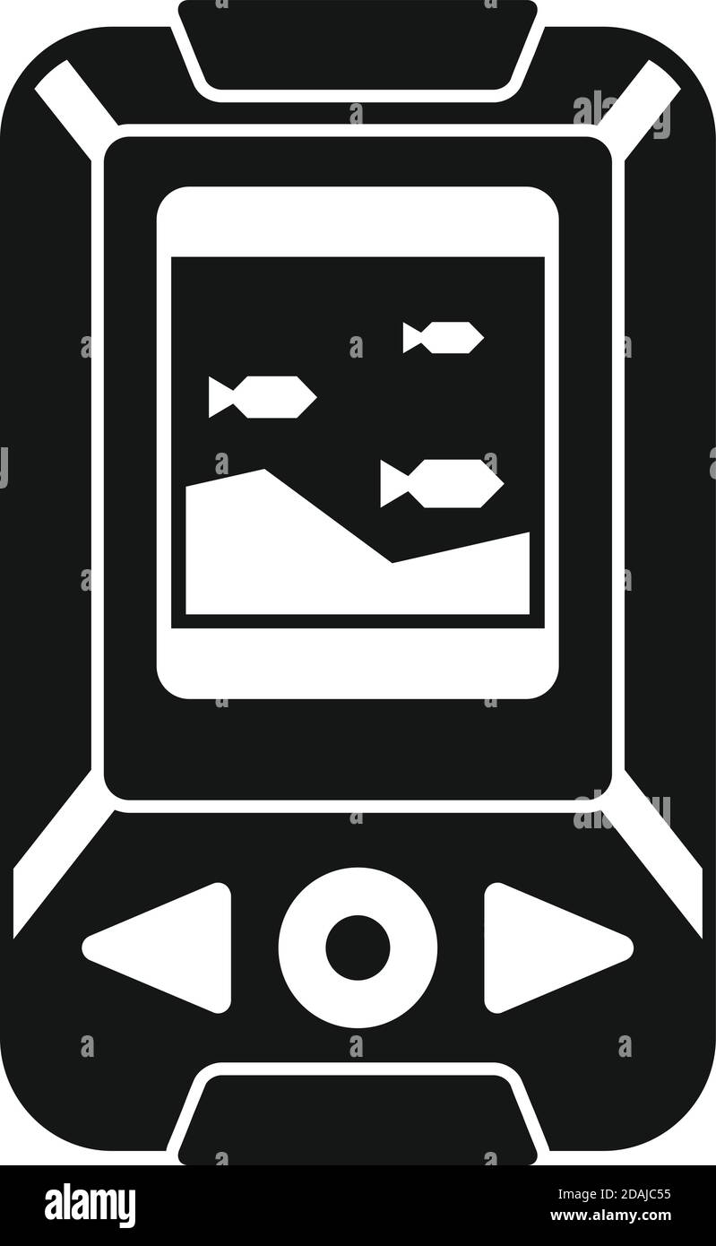 Icône de bateau Echo sondeur, style simple Illustration de Vecteur