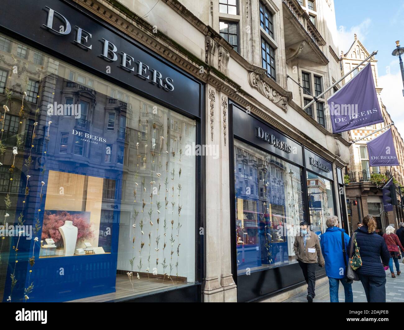 Une succursale de de Beers Jewelers à Piccadilly. Banque D'Images