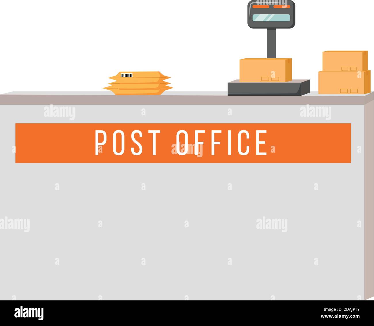 Placer un objet plat sur le comptoir du bureau de poste Image Vectorielle  Stock - Alamy