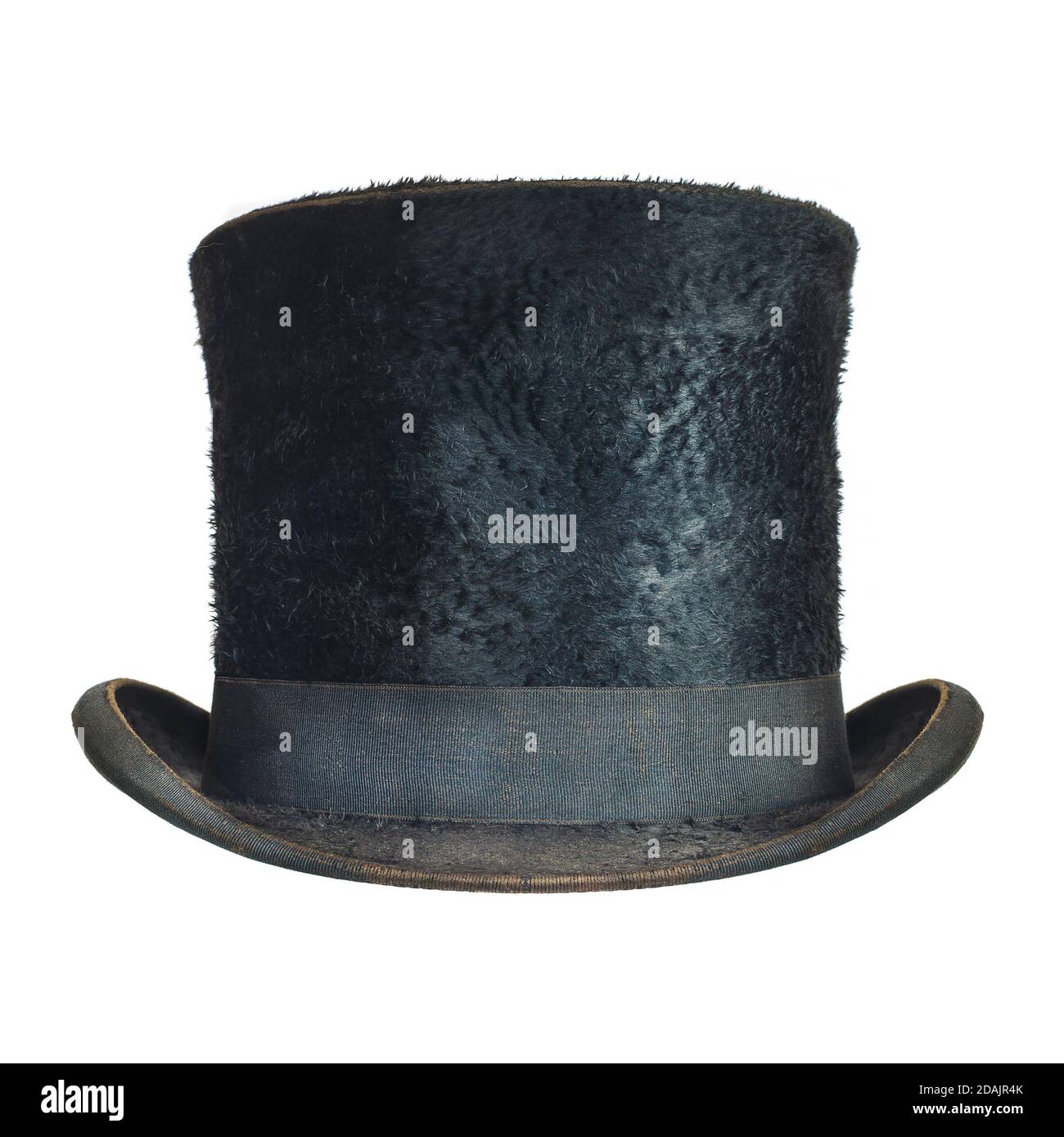 Chapeau de gentleman noir antique isolé sur fond blanc Banque D'Images