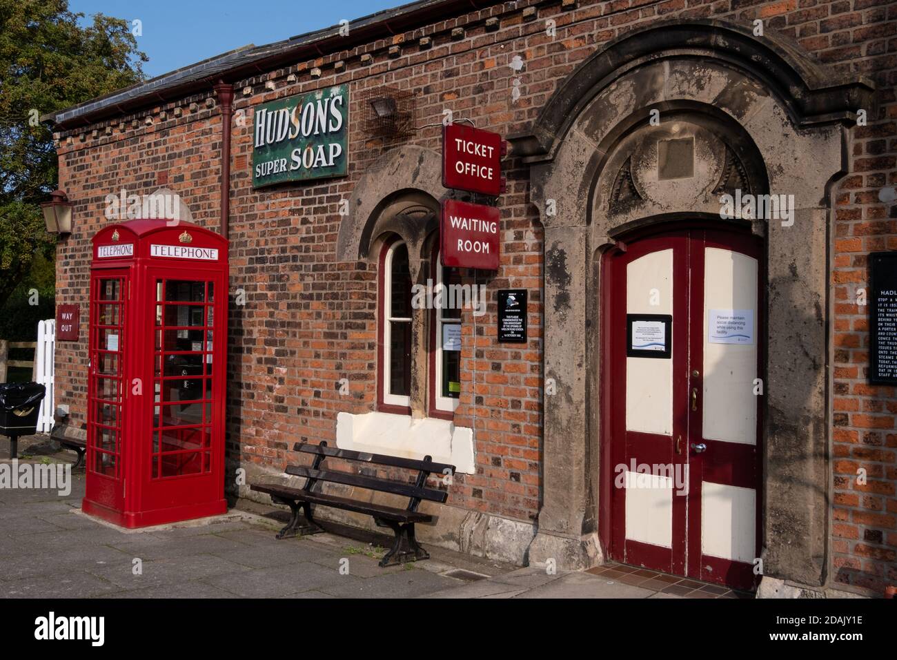 Hadlow Road train Station Museum à Willaston Cheshire septembre 2020 Banque D'Images