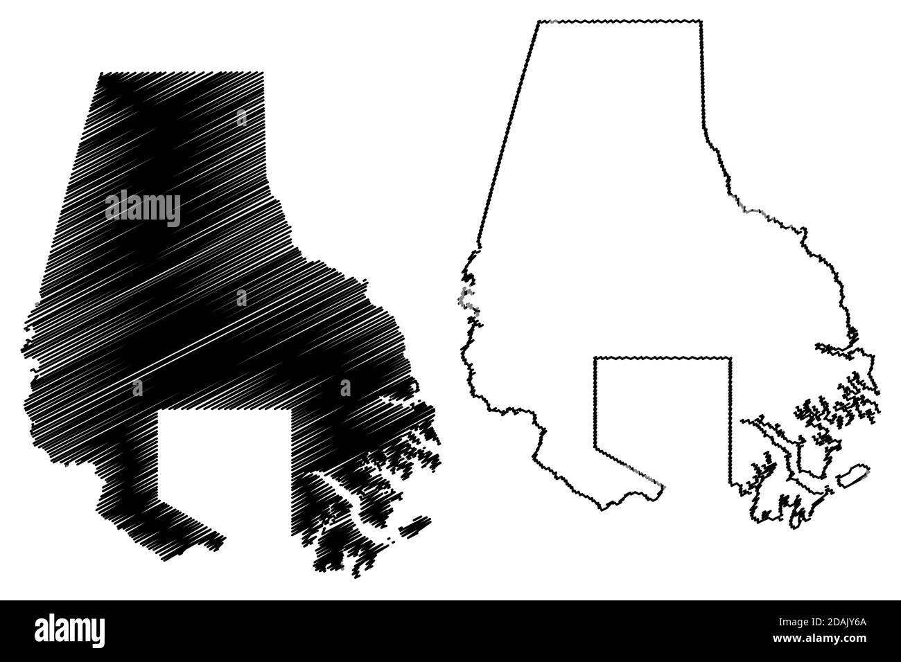 Comté de Baltimore, Maryland (comté des États-Unis, États-Unis d'Amérique, États-Unis, États-Unis, États-Unis) carte illustration vectorielle, esquisse griffée carte de Baltimore Illustration de Vecteur