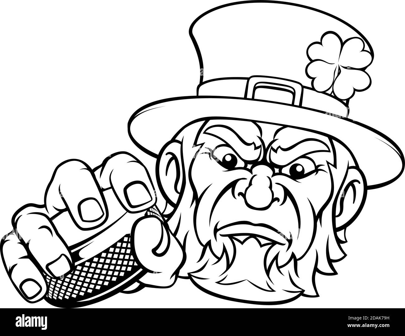 Hockey sur glace Lepremun, mascotte de sport, dessin animé Illustration de Vecteur